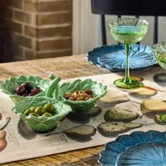 NEW John Derian x Target Tri Serving Bowl Green Artichoke Stoneware Serveware - Picture 3 of 9